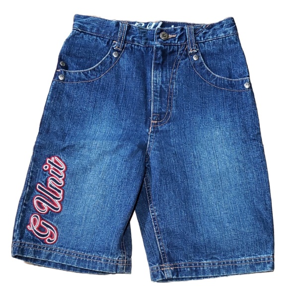 G-Unit Boy’s Graphic Casual Solid Summer Blue Denim Jean Shorts - Picture 1 of 3